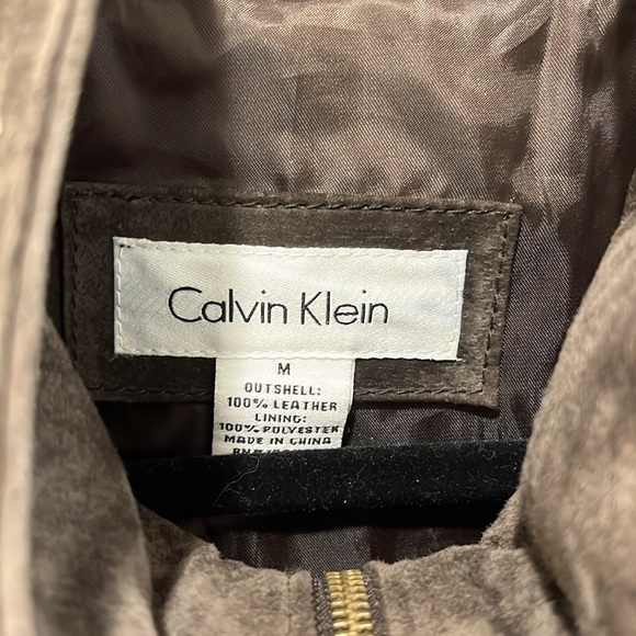 Calvin Klein brown suede leather jacket - Picture 6 of 7